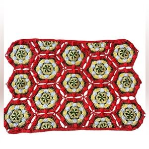 Crochet vintage 3D rose garden shawl/accent Granny Square Blanket